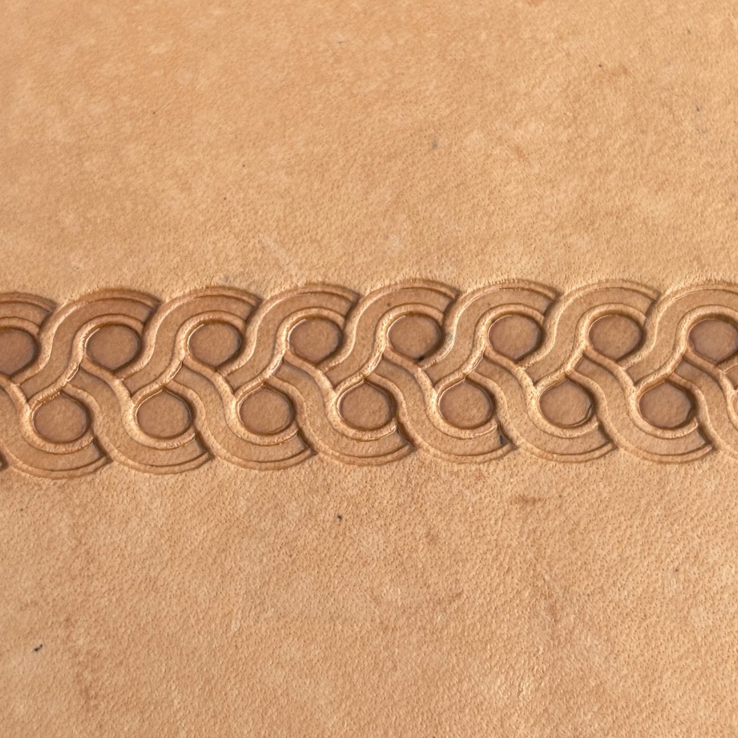 Celtic Knot Geometric leather stamp LT060 — pattern imprint on veg-tan leather