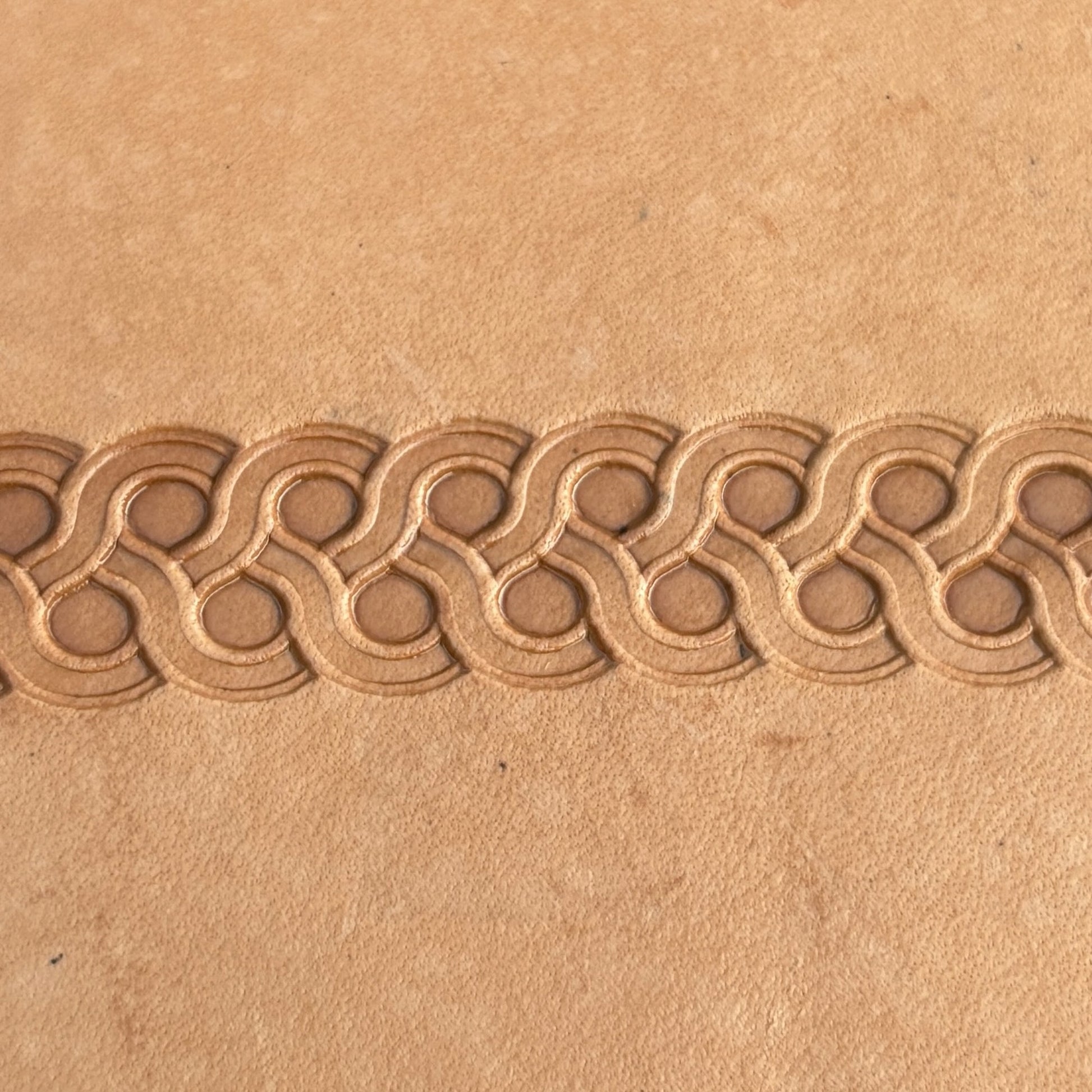 Celtic Knot Geometric leather stamp LT060 — pattern imprint on veg-tan leather