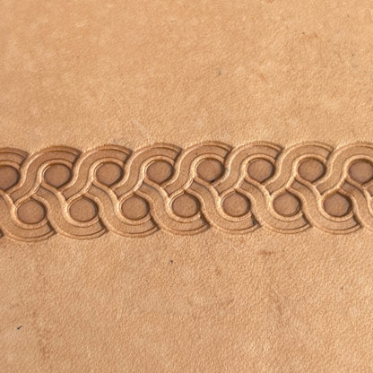 Celtic Knot Geometric leather stamp LT060 — pattern imprint on veg-tan leather