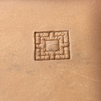 Square Tiles Geometric leather stamp LT063 — single impression on veg-tan leather