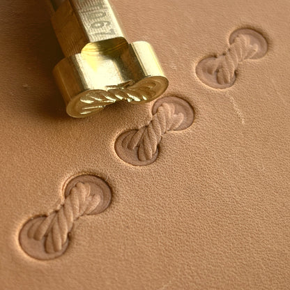 Geometric leather stamp LT067 — pattern imprint on veg-tan leather