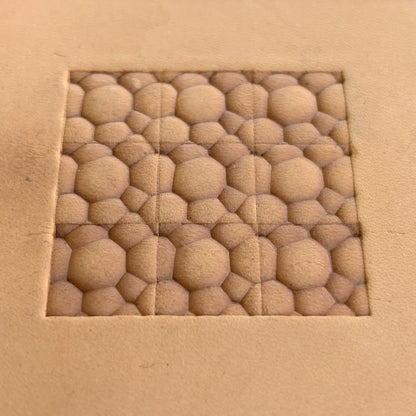 Bubble Style leather stamp LT084 — pattern imprint on veg-tan leather