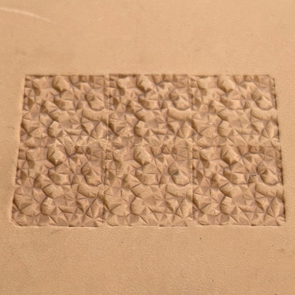 Geometric leather stamp LT085 — pattern imprint on veg-tan leather