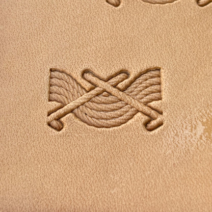 Twisted Line Stitches leather stamp LT093 — pattern imprint on veg-tan leather