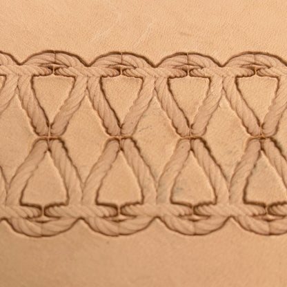 Stitches leather stamp LT098 — pattern imprint on veg-tan leather