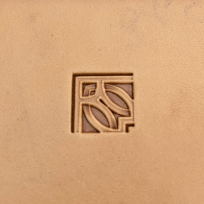 Geometric leather stamp LT100 — pattern imprint on veg-tan leather