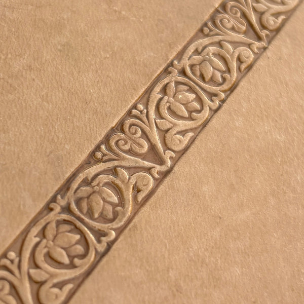Flower leather stamp LT101 — imprint on natural veg-tan leather