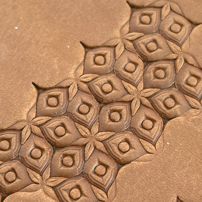 Diamond Cluster Geometric leather stamp LT104 — pattern imprint on veg-tan leather