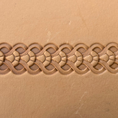 Celtic Knot leather stamp LT106 — pattern imprint on veg-tan leather