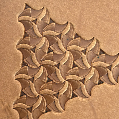 Abstract Motif Geometric leather stamp LT107 — pattern imprint on veg-tan leather