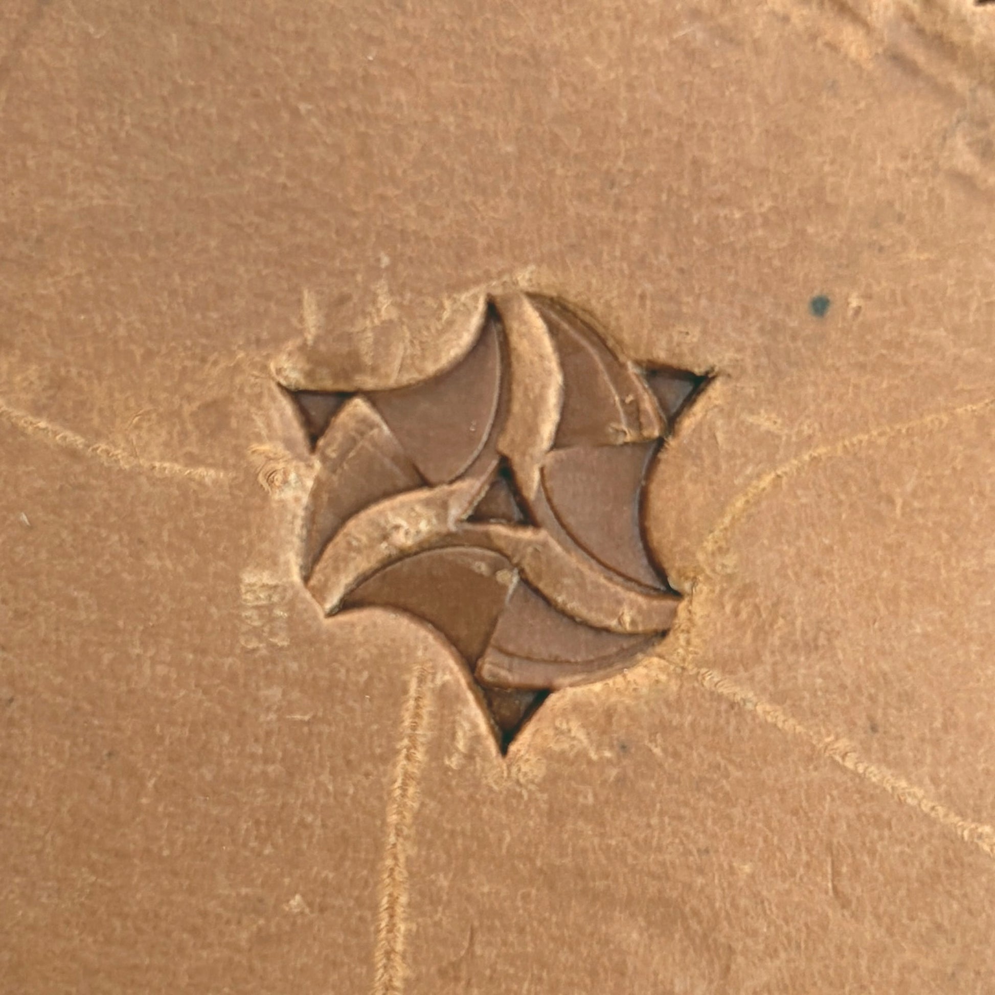 Abstract Motif Geometric leather stamp LT107 — single impression on veg-tan leather