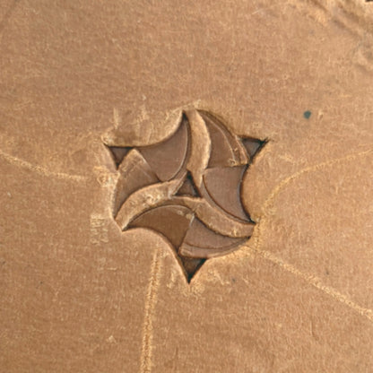 Abstract Motif Geometric leather stamp LT107 — single impression on veg-tan leather