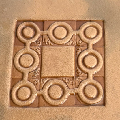 Geometric leather stamp LT111 — pattern imprint on veg-tan leather