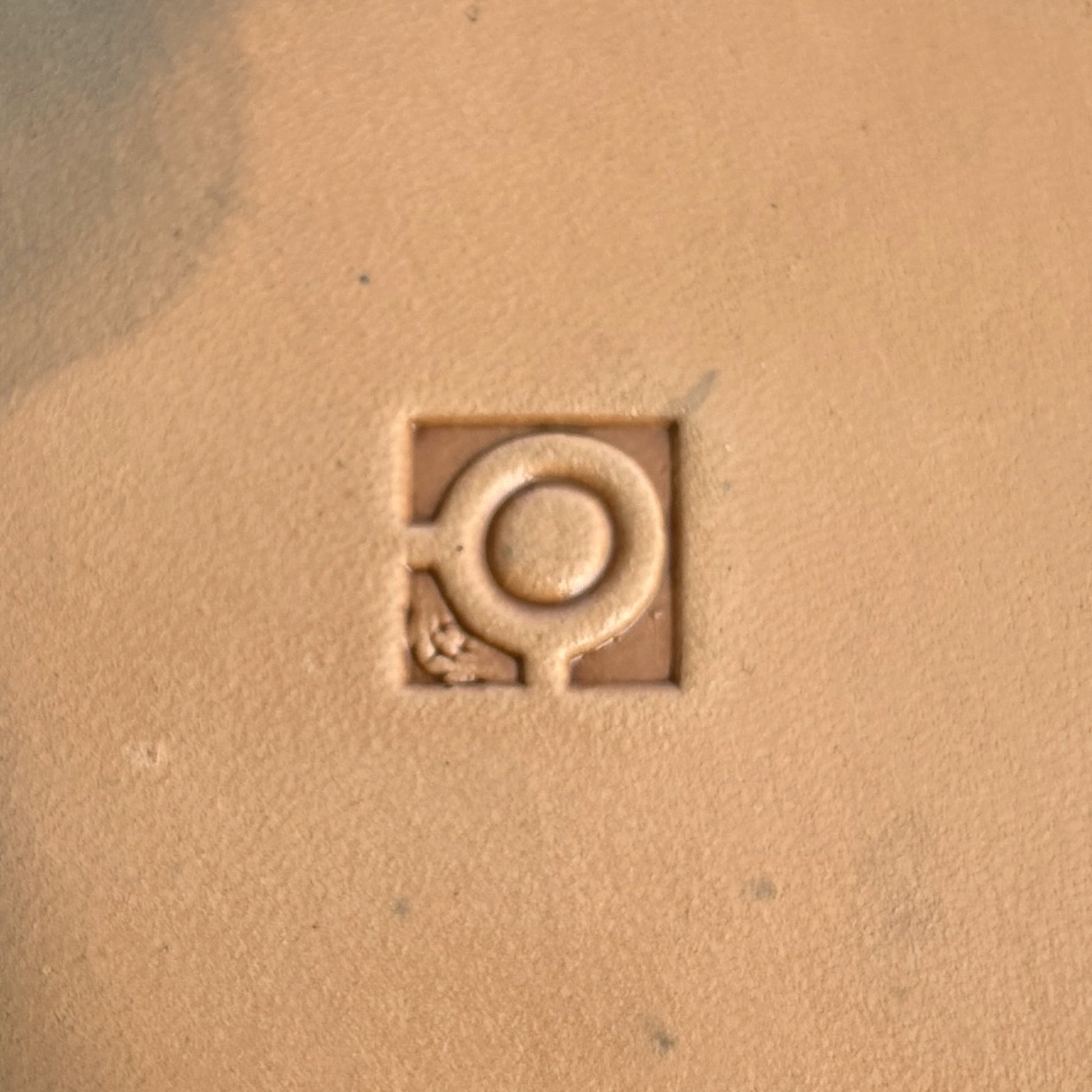 Geometric leather stamp LT111 — pattern imprint on veg-tan leather