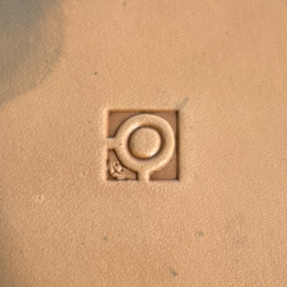 Geometric leather stamp LT111 — pattern imprint on veg-tan leather