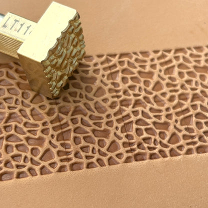 Mosaic Texture leather stamp LT114 — pattern imprint on veg-tan leather