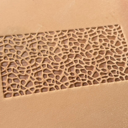 Mosaic Texture leather stamp LT114 — pattern imprint on veg-tan leather