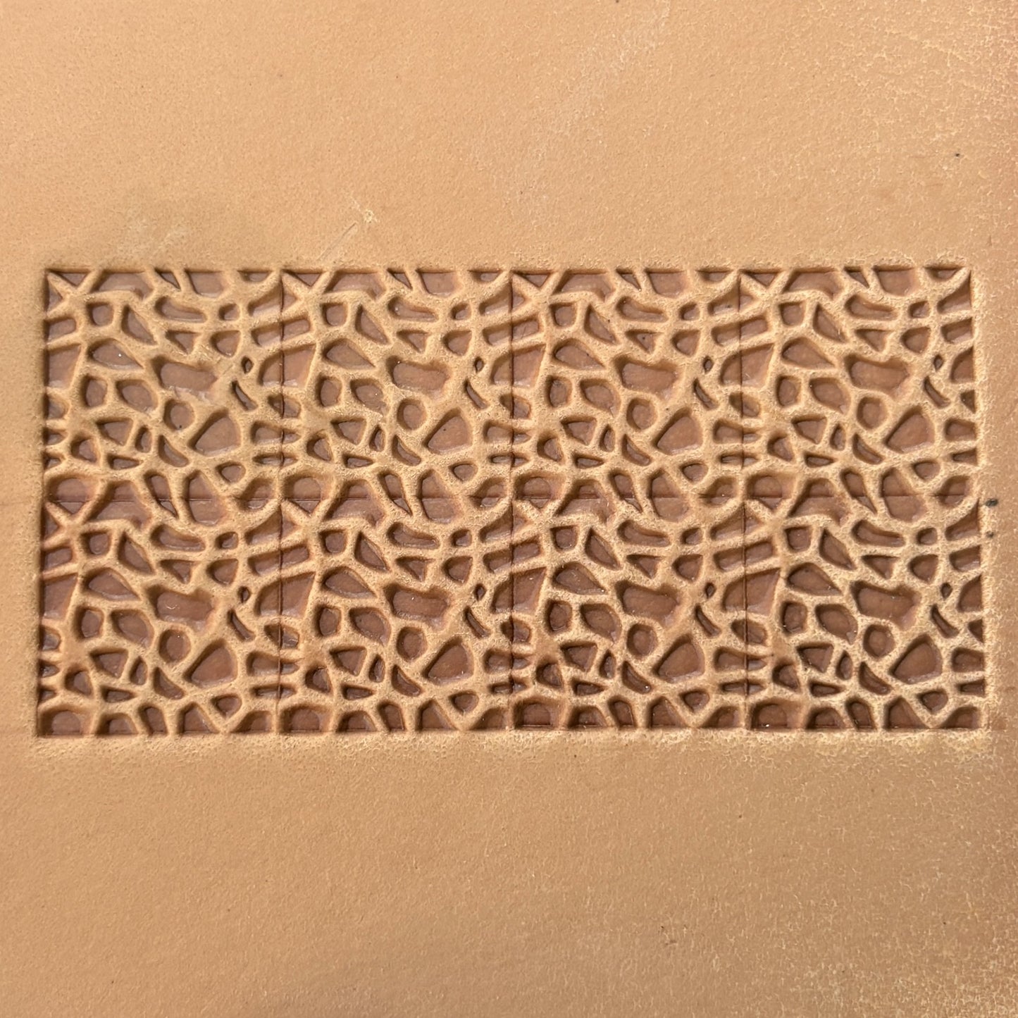 Mosaic Texture leather stamp LT114 — pattern imprint on veg-tan leather