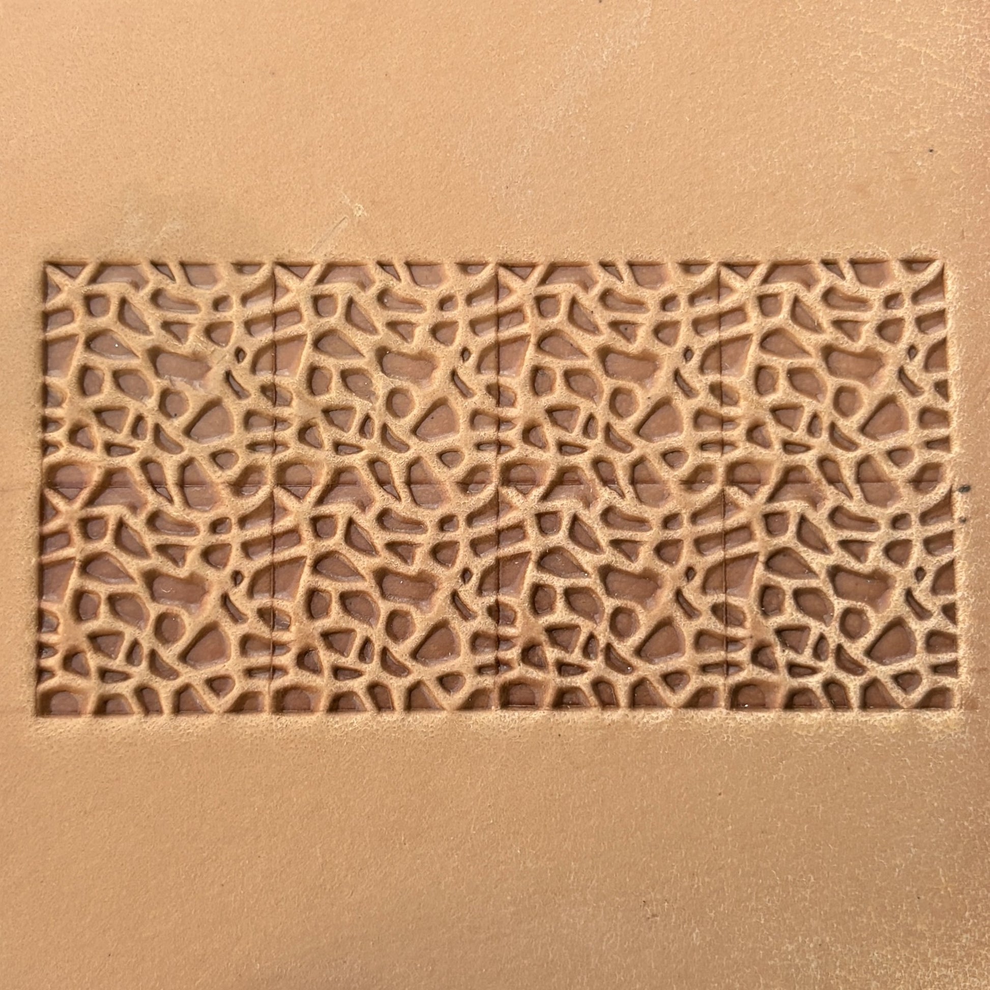 Mosaic Texture leather stamp LT114 — pattern imprint on veg-tan leather