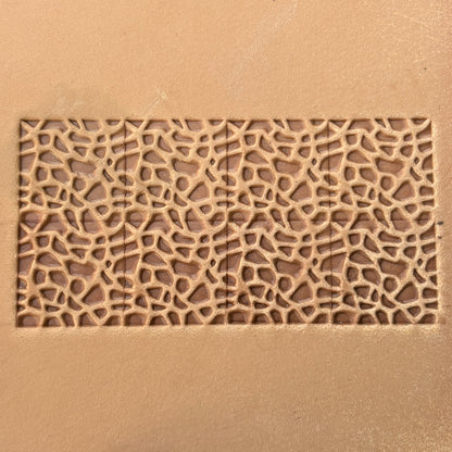 Mosaic Texture leather stamp LT114 — pattern imprint on veg-tan leather