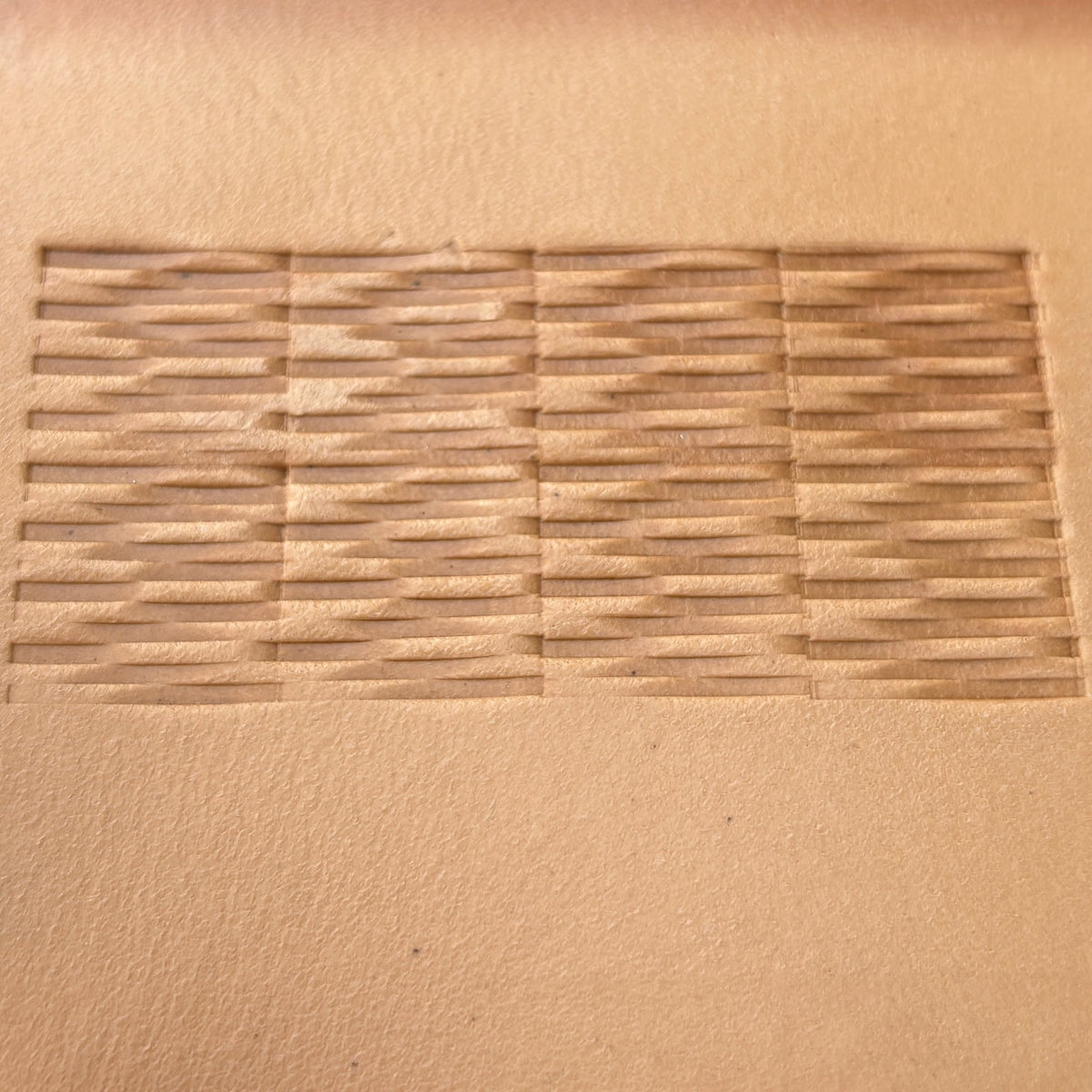 Modern Lines Basket Weave leather stamp LT119 — pattern imprint on veg-tan leather