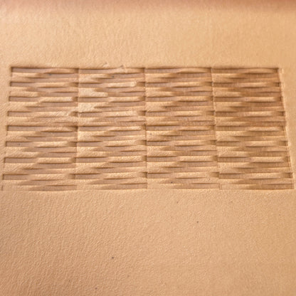 Modern Lines Basket Weave leather stamp LT119 — pattern imprint on veg-tan leather