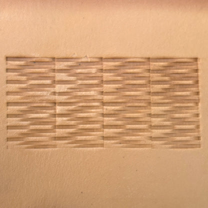 Modern Lines Basket Weave leather stamp LT119 — pattern imprint on veg-tan leather