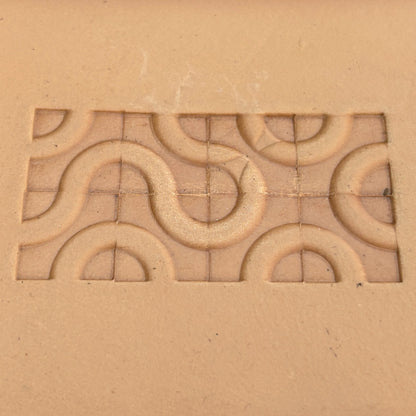 Geometric leather stamp LT122 — pattern imprint on veg-tan leather