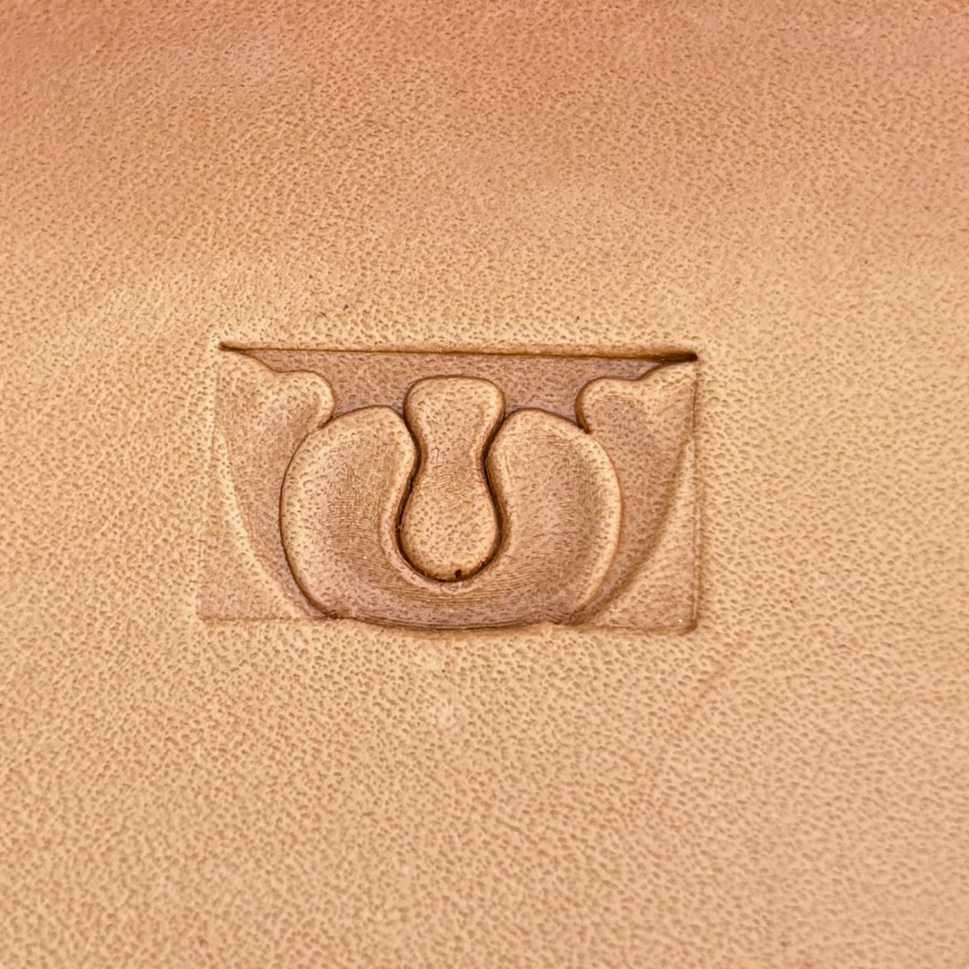 Ornate leather stamp LT129 — pattern imprint on veg-tan leather