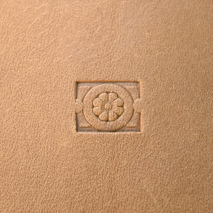 Flower leather stamp LT134 — single impression on veg-tan leather