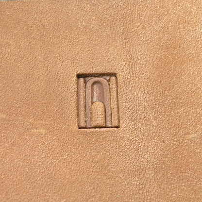 Arch Border Geometric leather stamp LT137 — pattern imprint on veg-tan leather