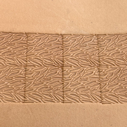 Leafy Texture leather stamp LT138 — pattern imprint on veg-tan leather