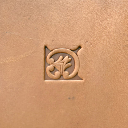Leaf leather stamp LT140 — pattern imprint on veg-tan leather