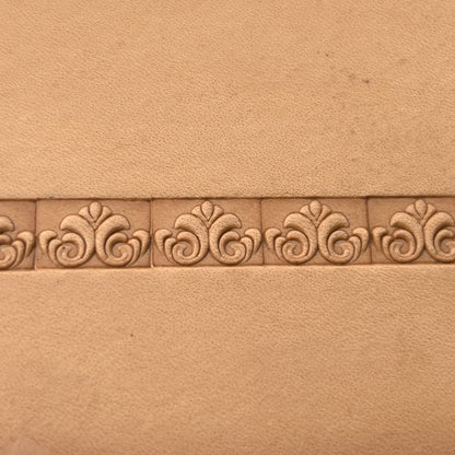 Ornamental Border leather stamp LT145 — pattern imprint on veg-tan leather