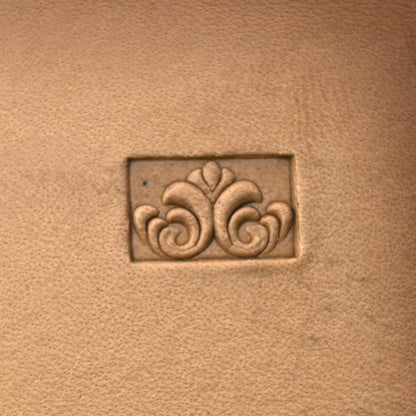 Ornamental Border leather stamp LT145 — pattern imprint on veg-tan leather