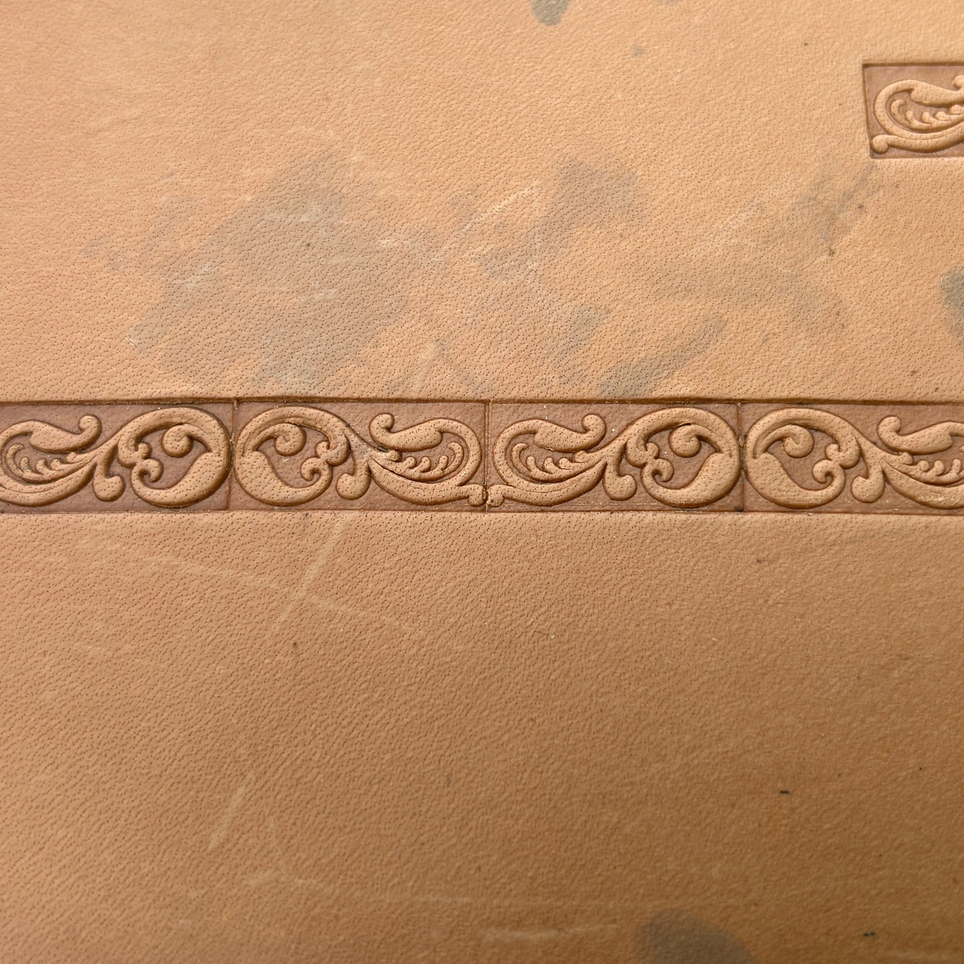 Ornamental Border 1 leather stamp LT147 — pattern imprint on veg-tan leather