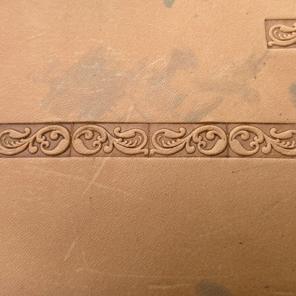Ornamental Border 1 leather stamp LT147 — pattern imprint on veg-tan leather