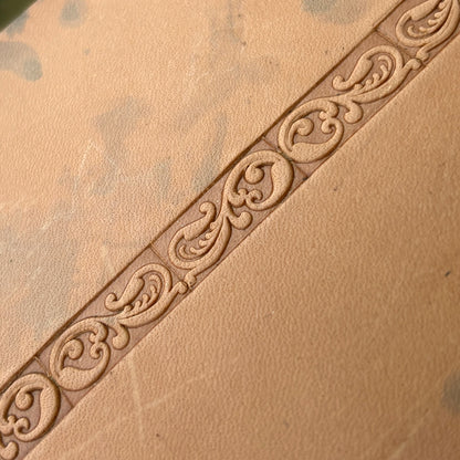 Ornamental Border 1 leather stamp LT147 — pattern imprint on veg-tan leather