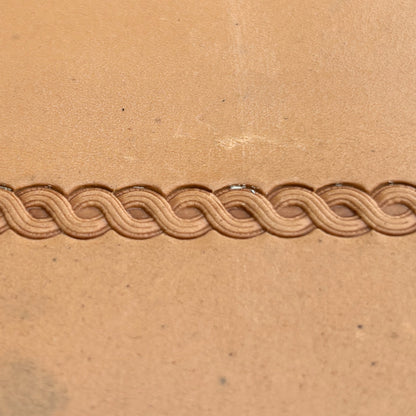 Rope Border 17x7mm leather stamp LT149 — pattern imprint on veg-tan leather