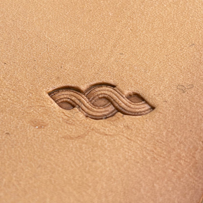 Rope Border 17x7mm leather stamp LT149 — single impression on veg-tan leather