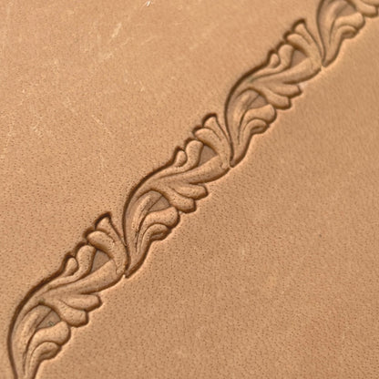 Ornamental Border leather stamp LT151 — imprint on natural veg-tan leather