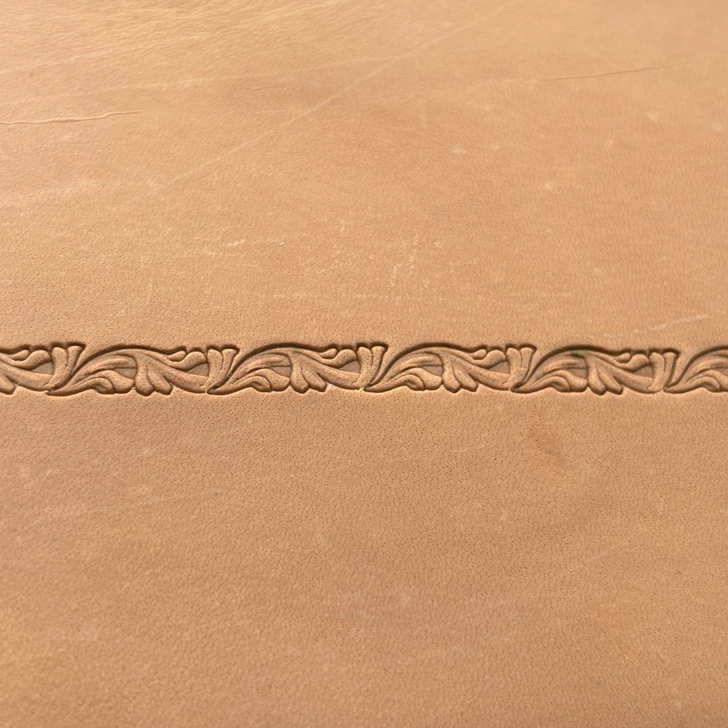 Ornamental Border leather stamp LT151 — pattern imprint on veg-tan leather