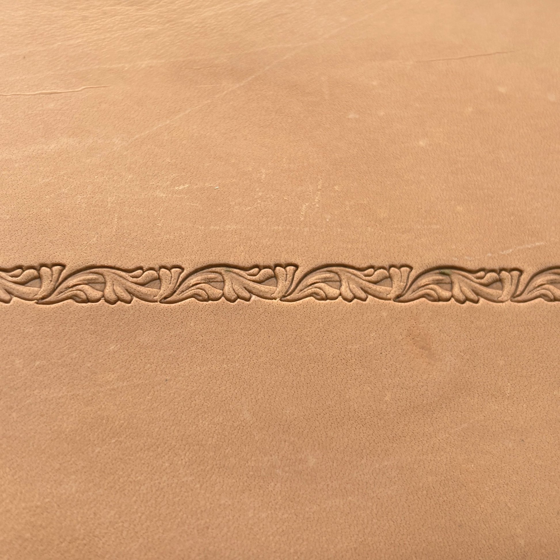 Ornamental Border leather stamp LT151 — pattern imprint on veg-tan leather