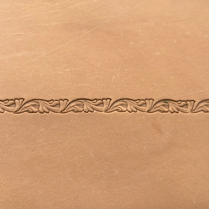 Ornamental Border leather stamp LT151 — pattern imprint on veg-tan leather