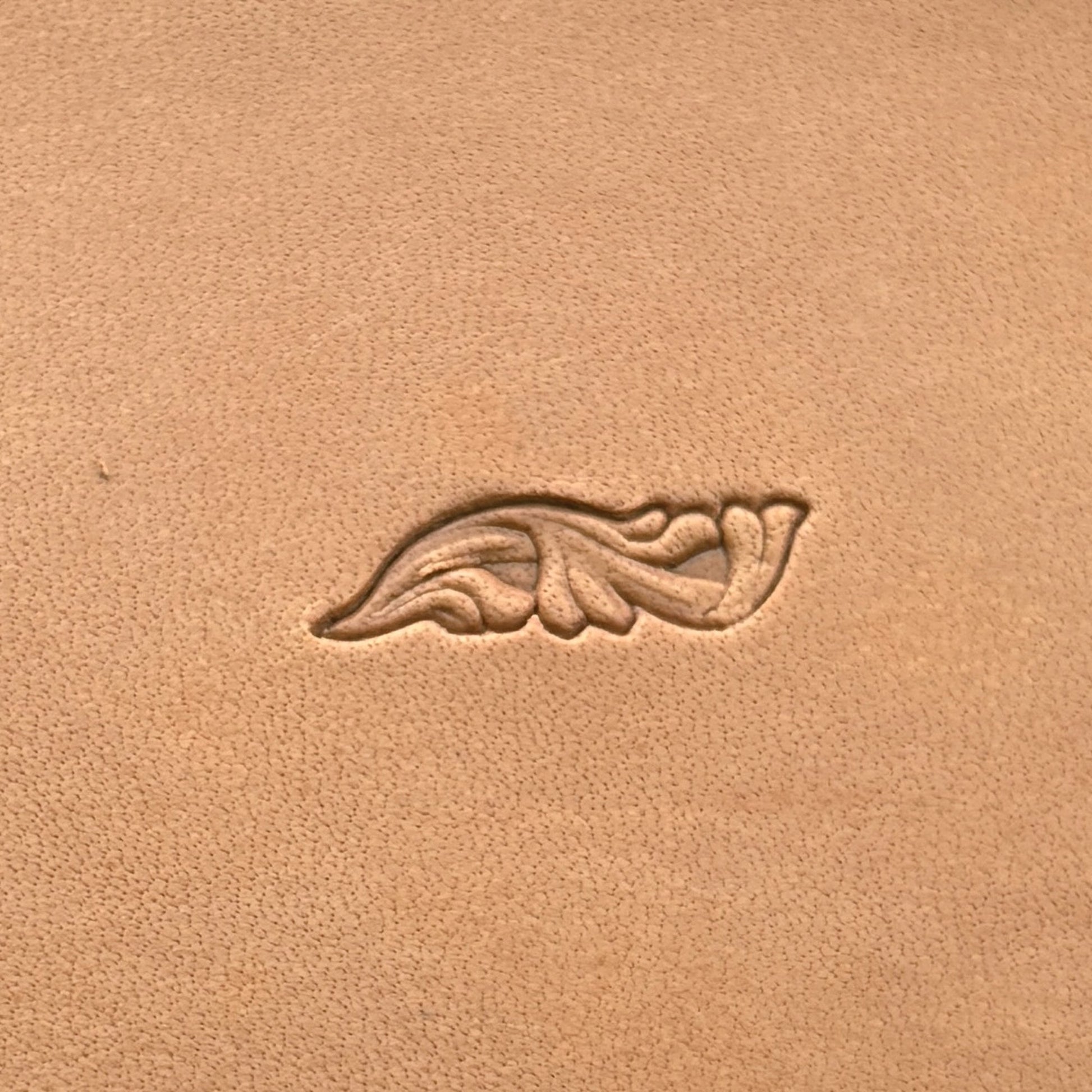 Ornamental Border leather stamp LT151 — single impression on veg-tan leather