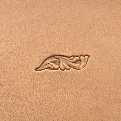 Ornamental Border leather stamp LT151 — single impression on veg-tan leather