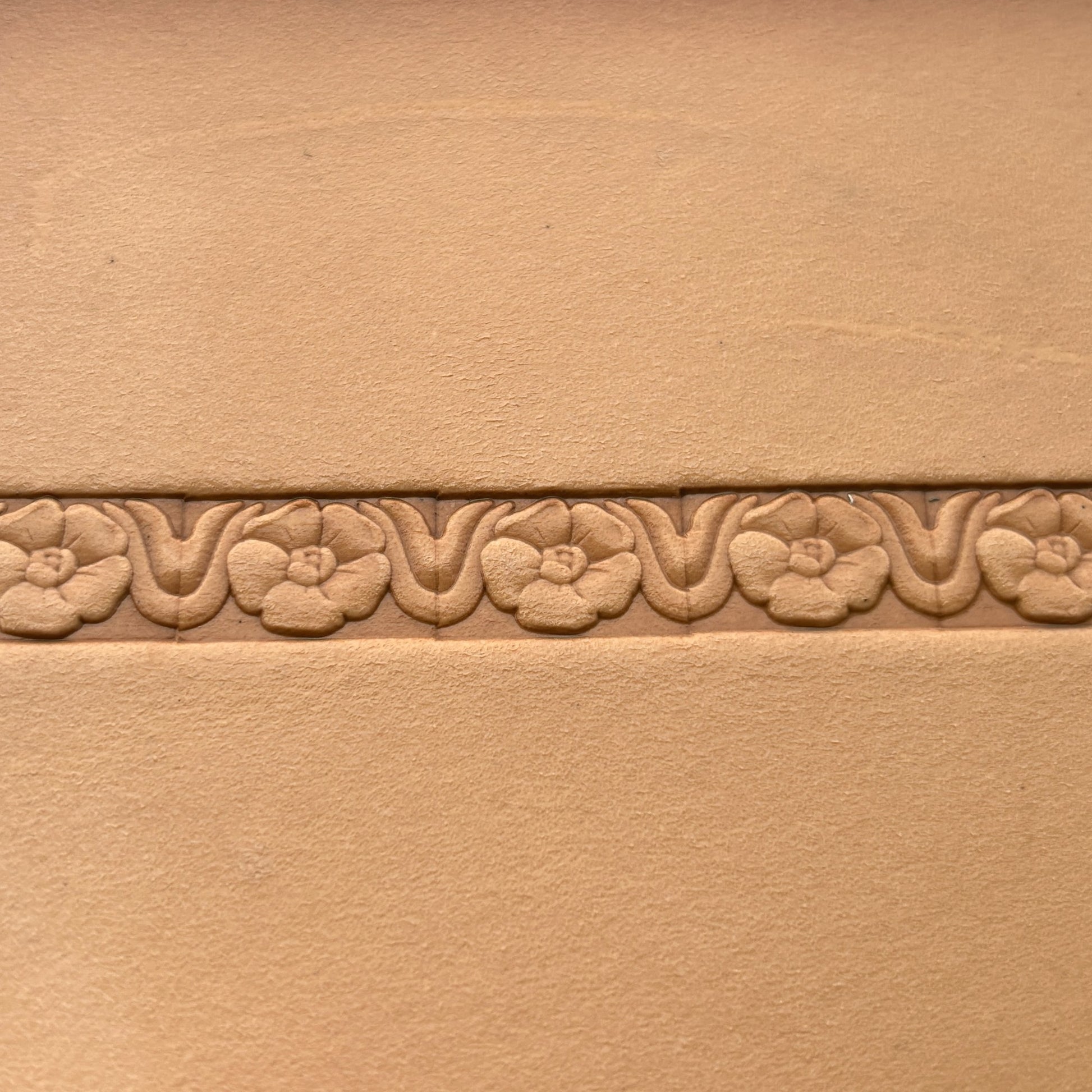 Flower leather stamp LT152 — pattern imprint on veg-tan leather
