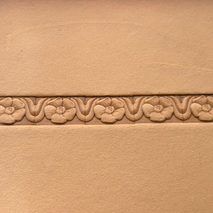 Flower leather stamp LT152 — pattern imprint on veg-tan leather