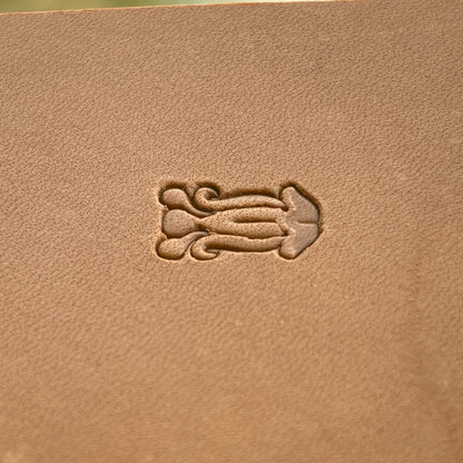 Ornate Border leather stamp LT154 — pattern imprint on veg-tan leather