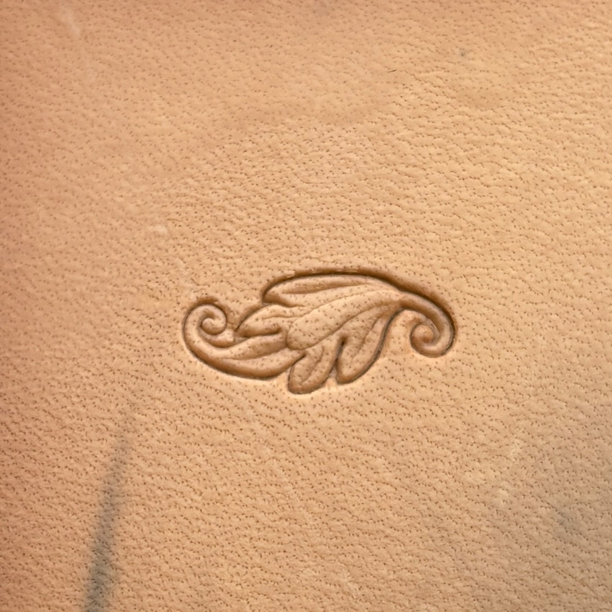 Embossed Vine Border leather stamp LT155 — pattern imprint on veg-tan leather